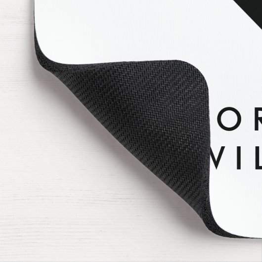 Modernes Minimalistisches weißes u. schwarzes Mousepad (Ecke)