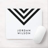Modernes Minimalistisches weißes u. schwarzes Mousepad (Mit Mouse)