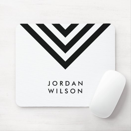 Modernes Minimalistisches weißes u. schwarzes Mousepad (Mit Mouse)