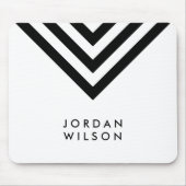 Modernes Minimalistisches weißes u. schwarzes Mousepad (Vorne)