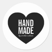 Modernes Minimalistisches Weißes und Schwarzes Han Runder Aufkleber (Vorderseite)