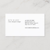 Modernes Minimalistisches Weißleder Beruflich Visitenkarte (Rückseite)