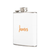 Modernes Minimalistisches Weißorn - Name hinzufüge Flachmann (Links)