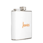 Modernes Minimalistisches Weißorn - Name hinzufüge Flachmann (Rechts)