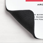 Modernes Minimalistisches Weißrot Beruflich Mousepad (Ecke)