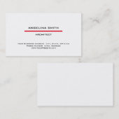 Modernes Minimalistisches Weißrot Beruflich Visitenkarte (Vorne/Hinten)