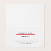 Modernes Minimalistisches Weißrot Beruflich Visitenkarten (Außenseite Aufgefaltet)