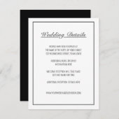 Modernes Minimalistisches Weißschwarz Begleitkarte (Vorne/Hinten)