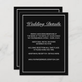 Modernes Minimalistisches Weißschwarz Begleitkarte (Vorne/Hinten)