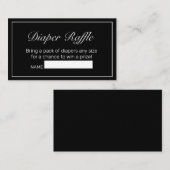 Modernes Minimalistisches Weißschwarz-Windeln-Wind Begleitkarte (Vorne/Hinten)