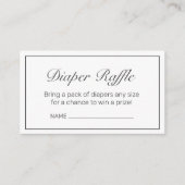 Modernes Minimalistisches Weißschwarz-Windeln-Wind Begleitkarte (Vorderseite)