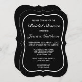 Modernes Minimalistisches Weißschwarzes Brautparty Einladung (Vorne/Hinten)