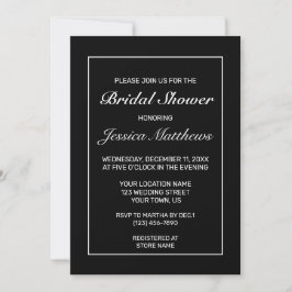 Modernes Minimalistisches Weißschwarzes Brautparty Einladung