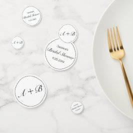 Modernes Minimalistisches Weißschwarzes Brautparty Konfetti