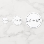 Modernes Minimalistisches Weißschwarzes Brautparty Konfetti (Rückseiten)