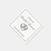 Modernes Minimalistisches Weißschwarzes Brautparty Serviette (Ecke)