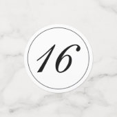 Modernes Minimalistisches Weißschwarzes Süß 16 Konfetti (Klein Vorderseite)