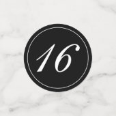 Modernes Minimalistisches Weißschwarzes Süß 16 Konfetti (Klein Vorderseite)