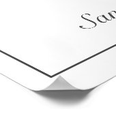 Modernes Minimalistisches White Baby Dusche Begrüß Poster (Ecke)