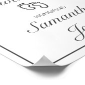 Modernes Minimalistisches White Baby Dusche Begrüß Poster (Ecke)