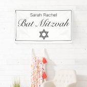 Modernes Minimalistisches White Bar Bat Mitzvah Ba Banner (Insitu)