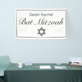 Modernes Minimalistisches White Bar Bat Mitzvah Ba Banner (Messeveranstaltung)