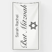 Modernes Minimalistisches White Bar Bat Mitzvah Ba Banner (Vertikal)
