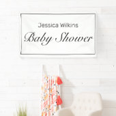 Modernes Minimalistisches White Black Baby Duschba Banner (Insitu)