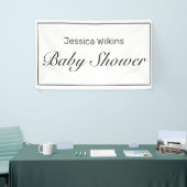 Modernes Minimalistisches White Black Baby Duschba Banner (Messeveranstaltung)