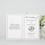 Modernes Minimalistisches White Black Wedding Prog (Stehend Vorderseite)