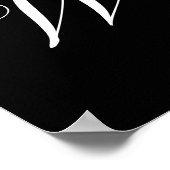 Modernes Minimalistisches White Black Weddings Fot Poster (Ecke)