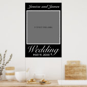 Modernes Minimalistisches White Black Weddings Fot Poster (Küche)