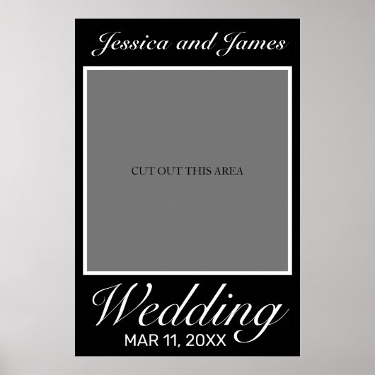 Modernes Minimalistisches White Black Weddings Fot Poster (Vorne)
