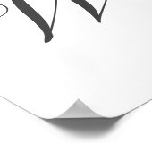 Modernes Minimalistisches White Black Weddings Fot Poster (Ecke)