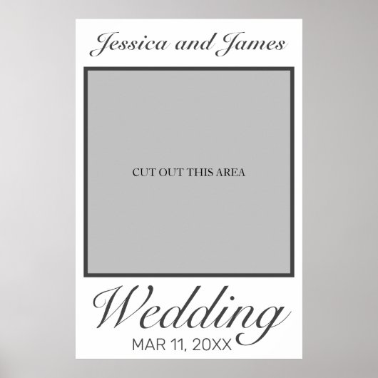 Modernes Minimalistisches White Black Weddings Fot Poster (Vorne)