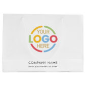 Modernes Minimalistisches White-Business-Logo Große Geschenktüte (Rückseite)
