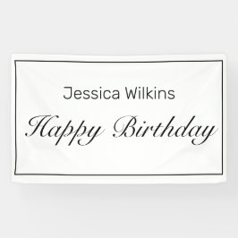 Modernes Minimalistisches White Happy Birthday Ban Banner