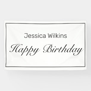 Modernes Minimalistisches White Happy Birthday Ban Banner