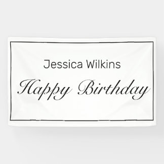 Modernes Minimalistisches White Happy Birthday Ban Banner