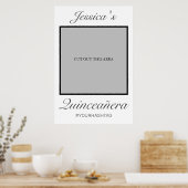 Modernes Minimalistisches White Quinceañera Foto P Poster (Küche)