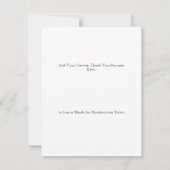 Modernes Minimalistisches White Script zum Geburts Dankeskarte (Rückseite)