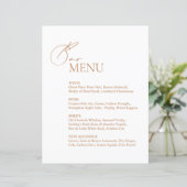 Modernes Minimalistisches White Wedding Bar Menu-Z (Stehend Vorderseite)