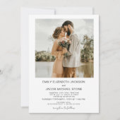 Modernes Minimalistisches White Wedding Foto 4 Einladung (Vorderseite)