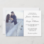 Modernes Minimalistisches White Wedding Foto Einla Einladung (Vorderseite)