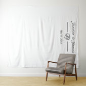 Modernes Minimalistisches White Wedding Foto Hinte Wandteppich (Beispiel (Horizontal))