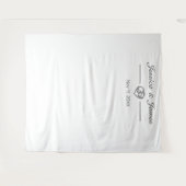 Modernes Minimalistisches White Wedding Foto Hinte Wandteppich (Vorderseite (Horizontal))
