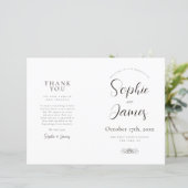 Modernes Minimalistisches White Wedding Programm (Stehend Vorderseite)