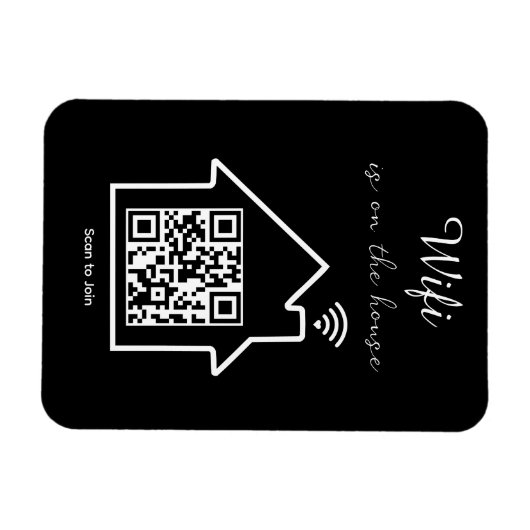 Modernes Minimalistisches WiFi QR Code Flexibles F Magnet (Horizontal)