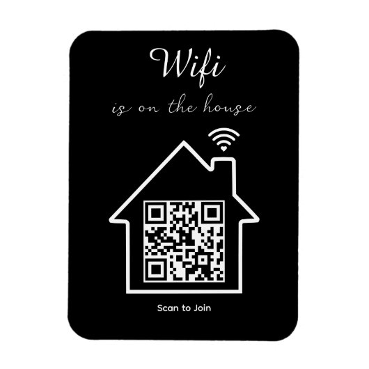 Modernes Minimalistisches WiFi QR Code Flexibles F Magnet (Vertikal)