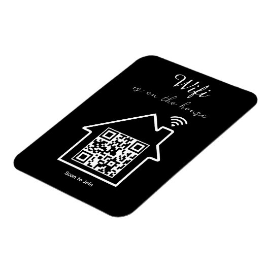 Modernes Minimalistisches WiFi QR Code Flexibles F Magnet (Linke Seite)
